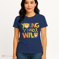 Young And Wild Typography Cute Animal Women's T-Shirt thumb 4