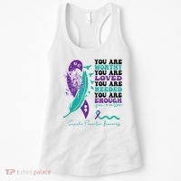 You Are Worthy You Are Loved Suicide Prevention Quote Women's Tank Top thumb 0