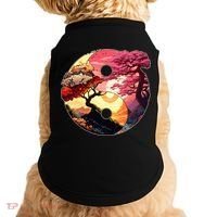 Yin And Yang Japanese Bonsai Trees Seasons Fall Spring Doggie Tank thumb 0