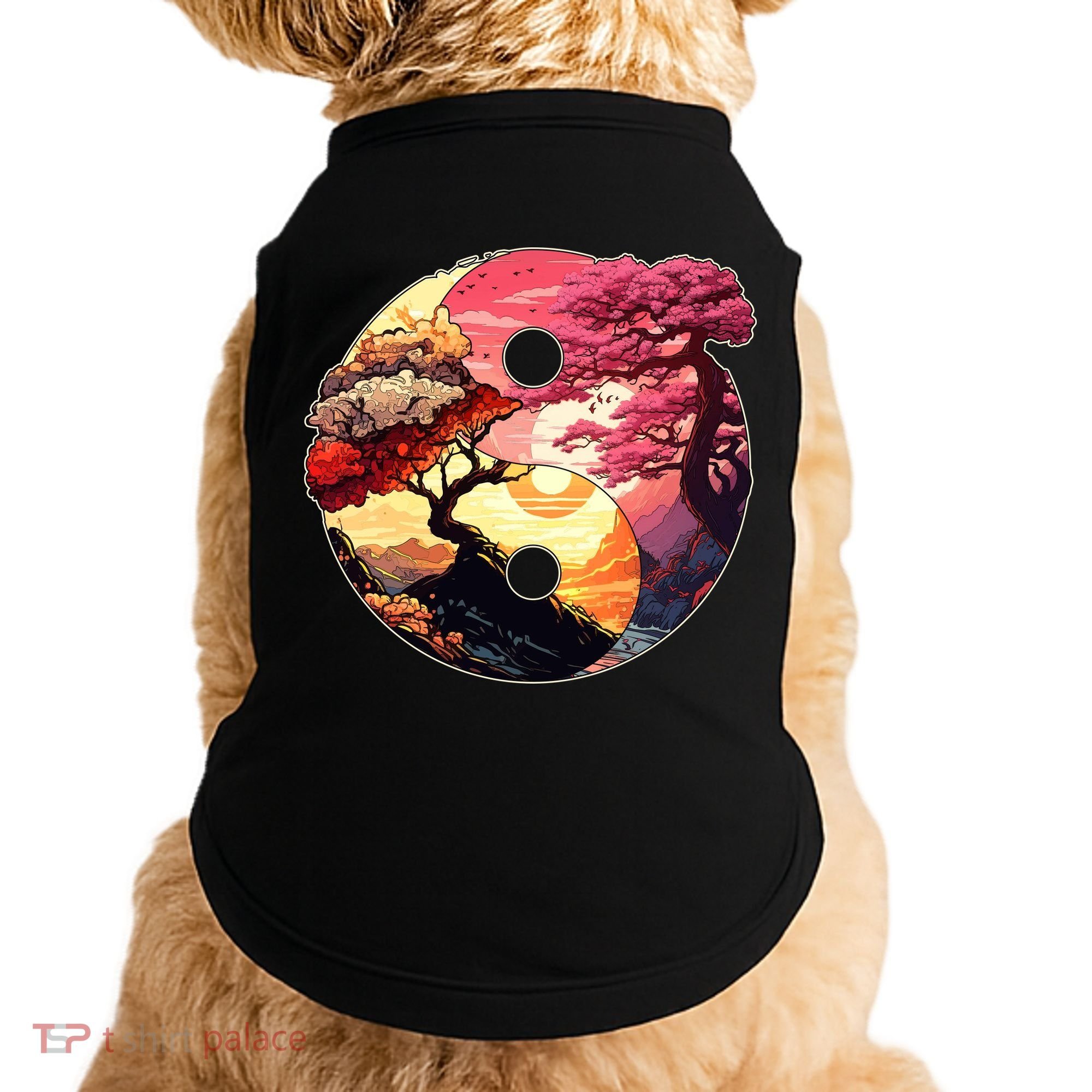 Yin And Yang Japanese Bonsai Trees Seasons Fall Spring Doggie Tank