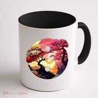 Yin And Yang Japanese Bonsai Trees Seasons Fall Spring Coffee Mug thumb 1