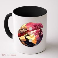 Yin And Yang Japanese Bonsai Trees Seasons Fall Spring Coffee Mug thumb 0