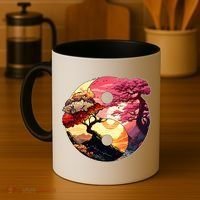 Yin And Yang Japanese Bonsai Trees Seasons Fall Spring Coffee Mug thumb 4