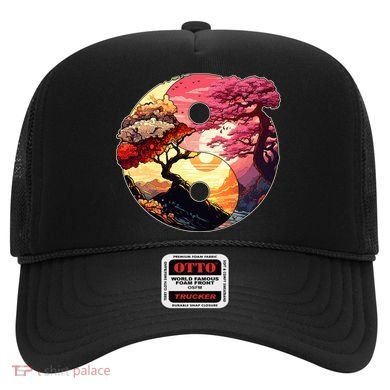 Yin And Yang Japanese Bonsai Trees Seasons Fall Spring Hat