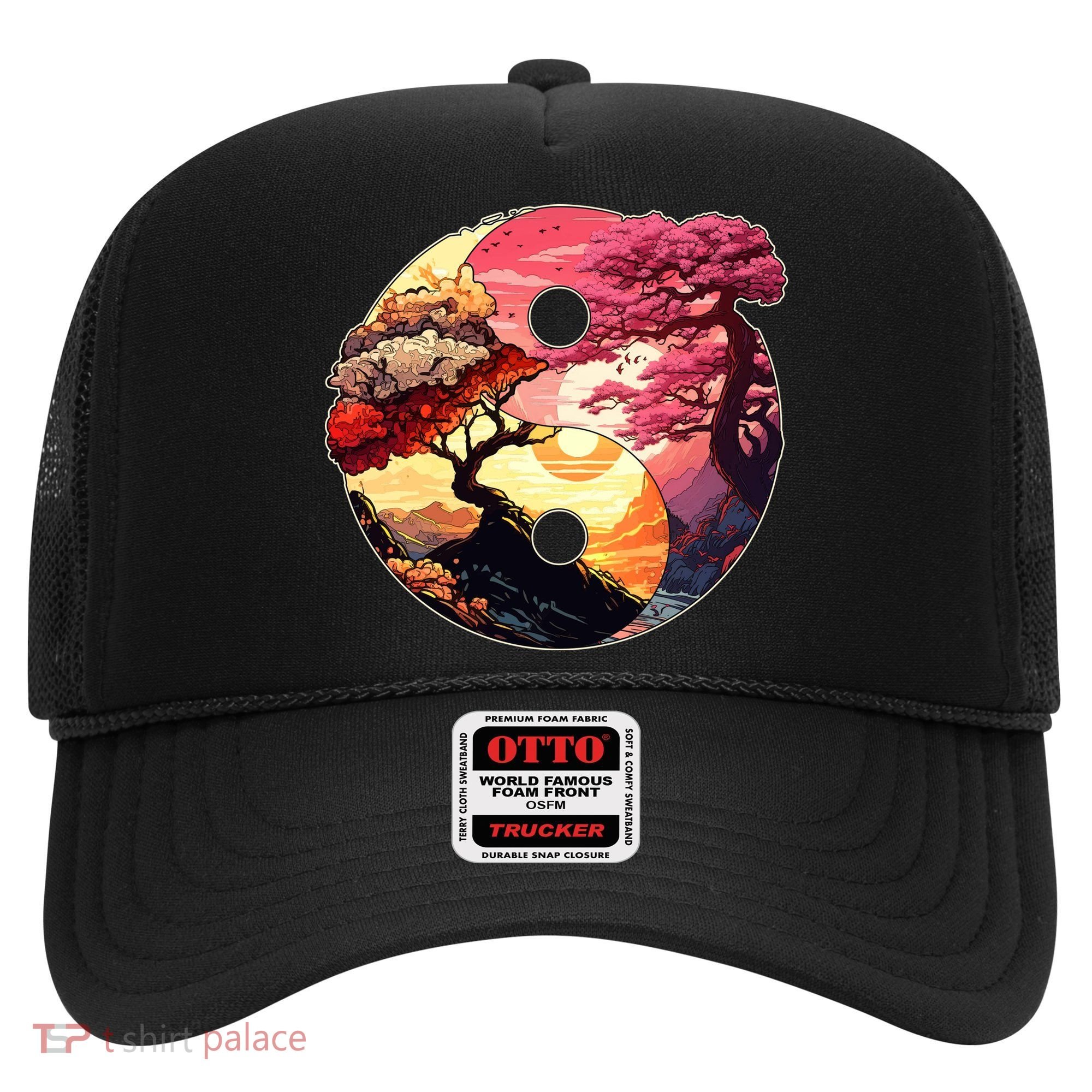 Yin And Yang Japanese Bonsai Trees Seasons Fall Spring Hat