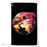 Yin And Yang Japanese Bonsai Trees Seasons Fall Spring Golf Towel thumb 0