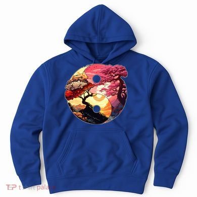 Yin And Yang Japanese Bonsai Trees Seasons Fall Spring Hoodie
