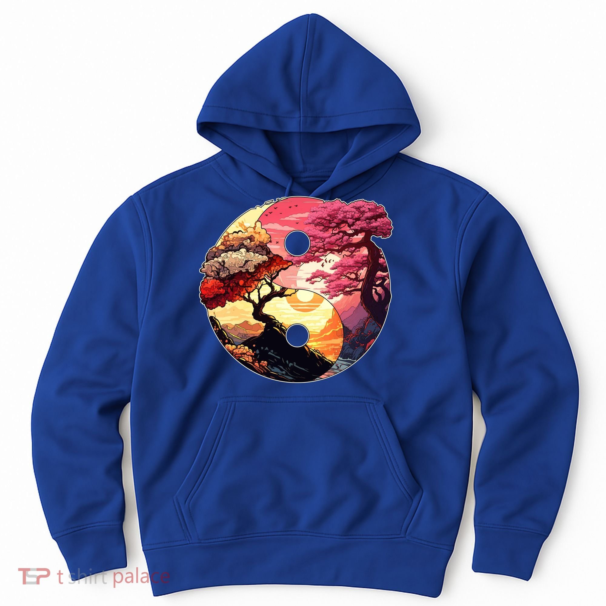 Yin And Yang Japanese Bonsai Trees Seasons Fall Spring Hoodie