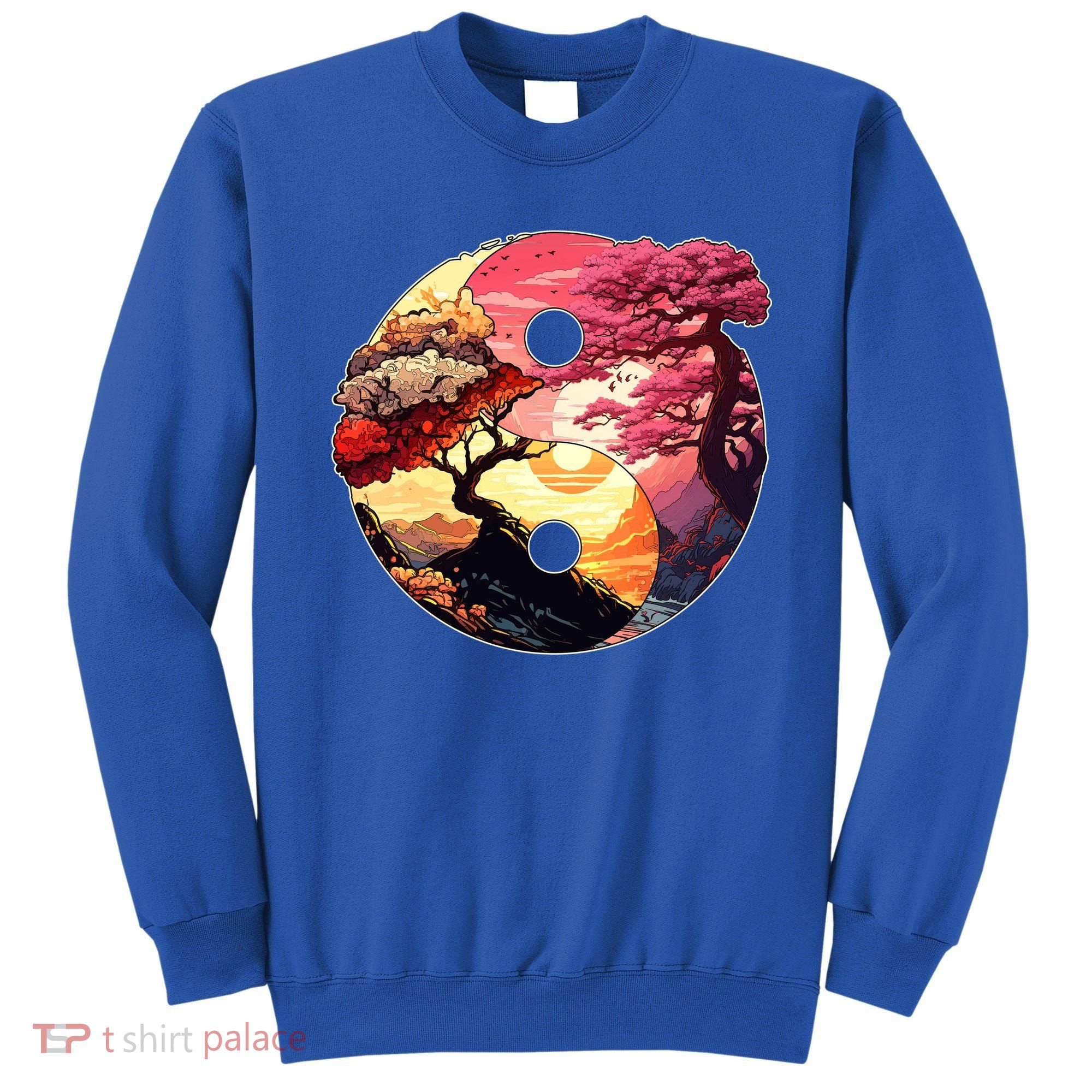 Yin And Yang Japanese Bonsai Trees Seasons Fall Spring Sweatshirt