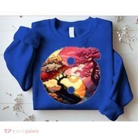 Yin And Yang Japanese Bonsai Trees Seasons Fall Spring Sweatshirt thumb 2