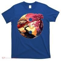 Yin And Yang Japanese Bonsai Trees Seasons Fall Spring T-Shirt thumb 0
