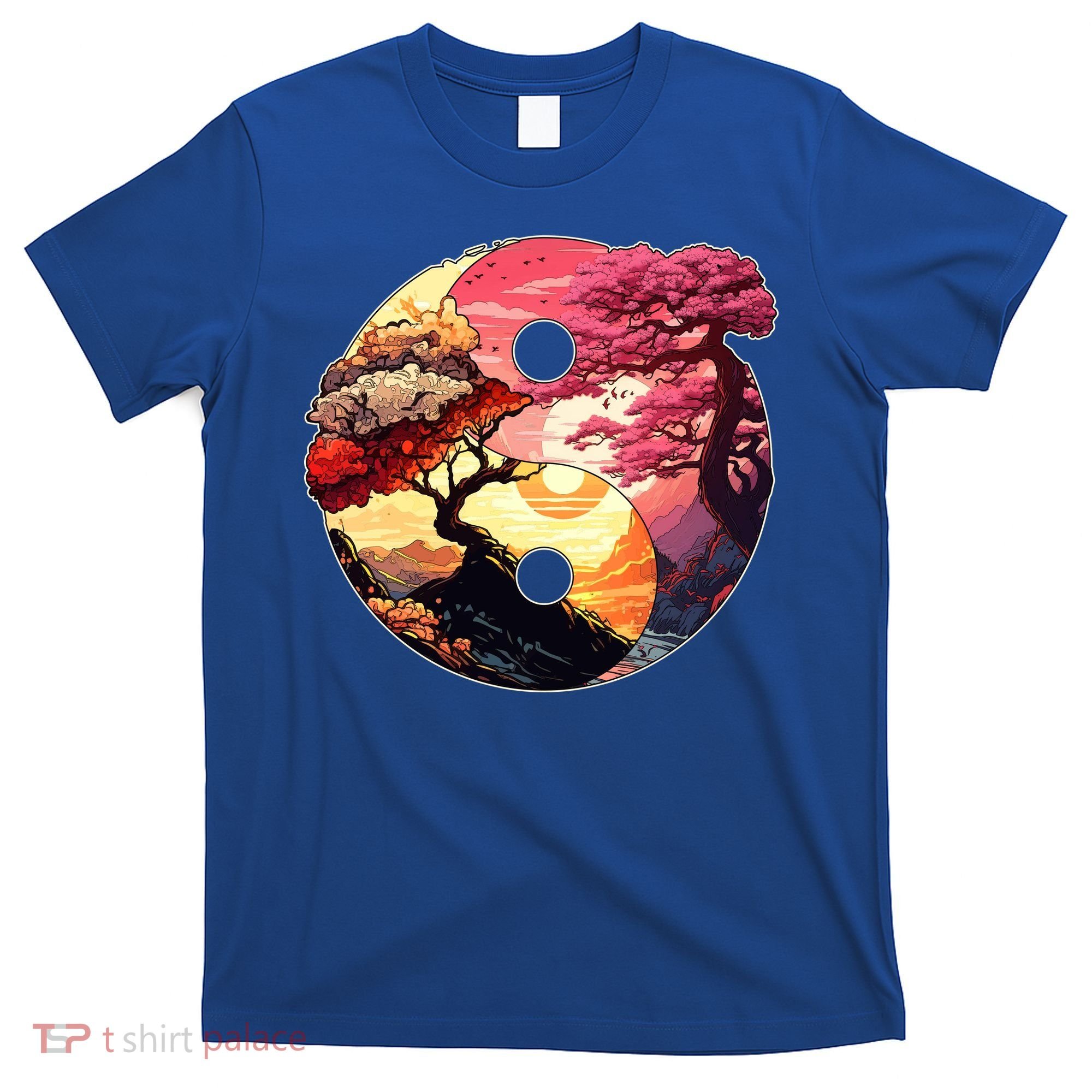 Yin And Yang Japanese Bonsai Trees Seasons Fall Spring T-Shirt