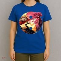 Yin And Yang Japanese Bonsai Trees Seasons Fall Spring T-Shirt thumb 4