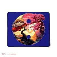 Yin And Yang Japanese Bonsai Trees Seasons Fall Spring Mousepad thumb 0