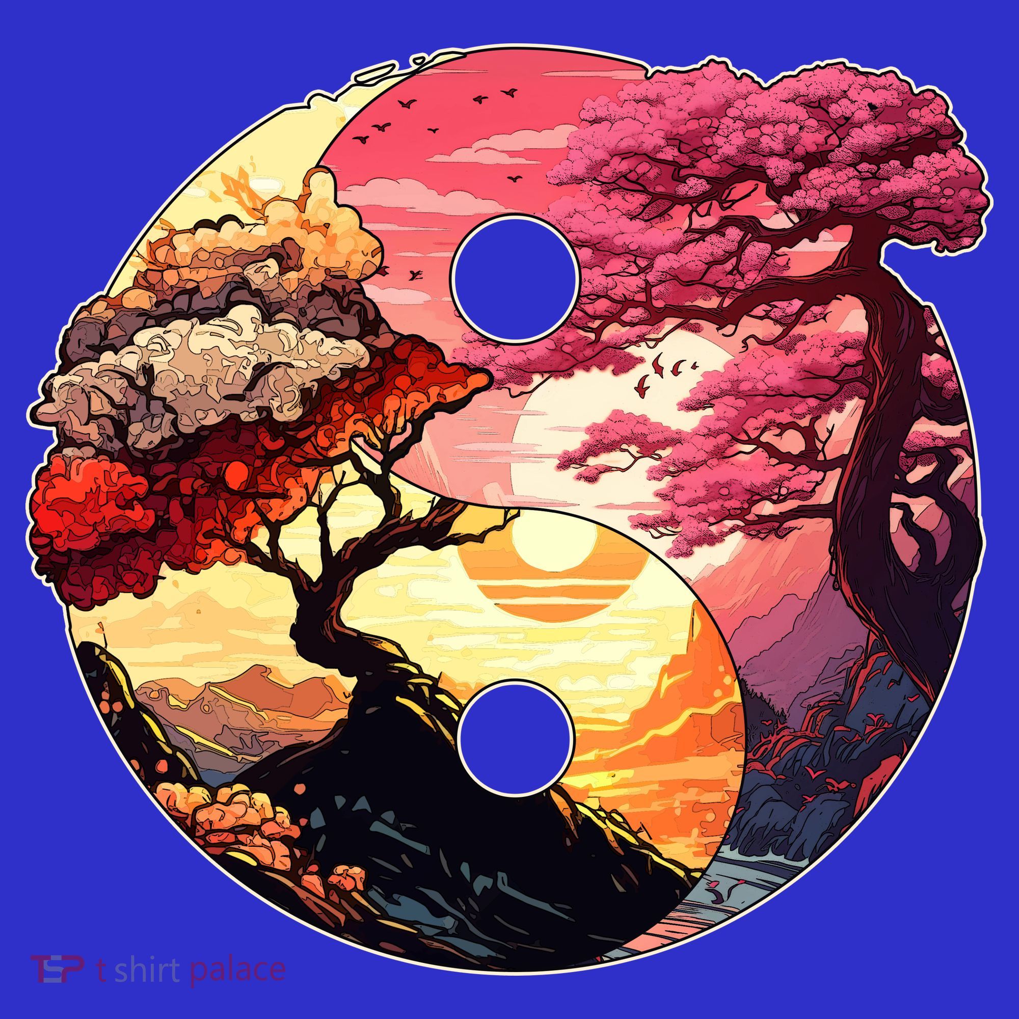 Yin And Yang Japanese Bonsai Trees Seasons Fall Spring Baby Bodysuit