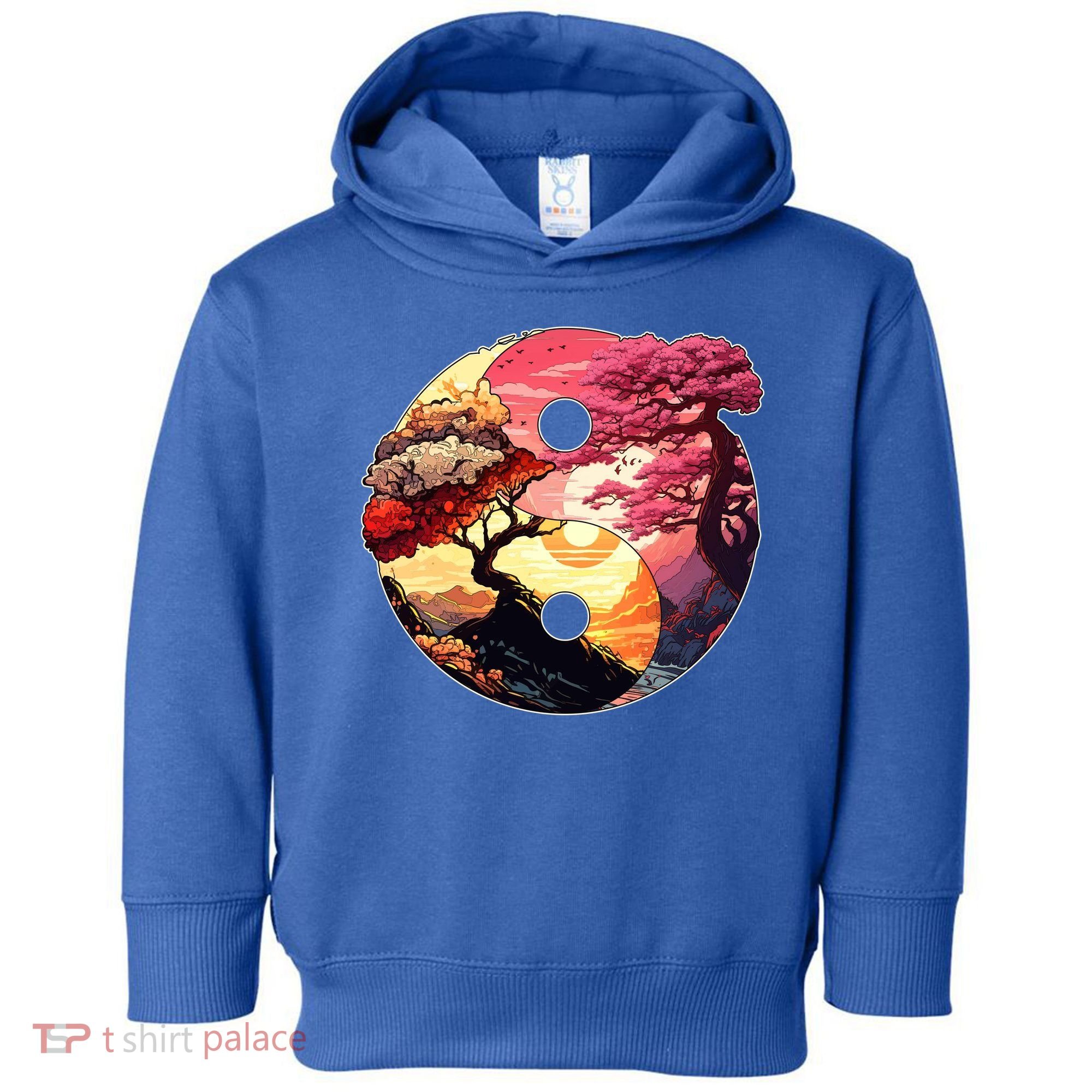 Yin And Yang Japanese Bonsai Trees Seasons Fall Spring Toddler Hoodie