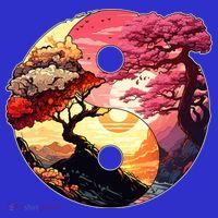 Yin And Yang Japanese Bonsai Trees Seasons Fall Spring Toddler Hoodie thumb 2