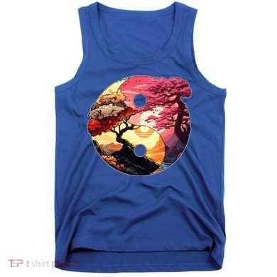 Yin And Yang Japanese Bonsai Trees Seasons Fall Spring Tank Top