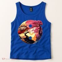Yin And Yang Japanese Bonsai Trees Seasons Fall Spring Tank Top thumb 2