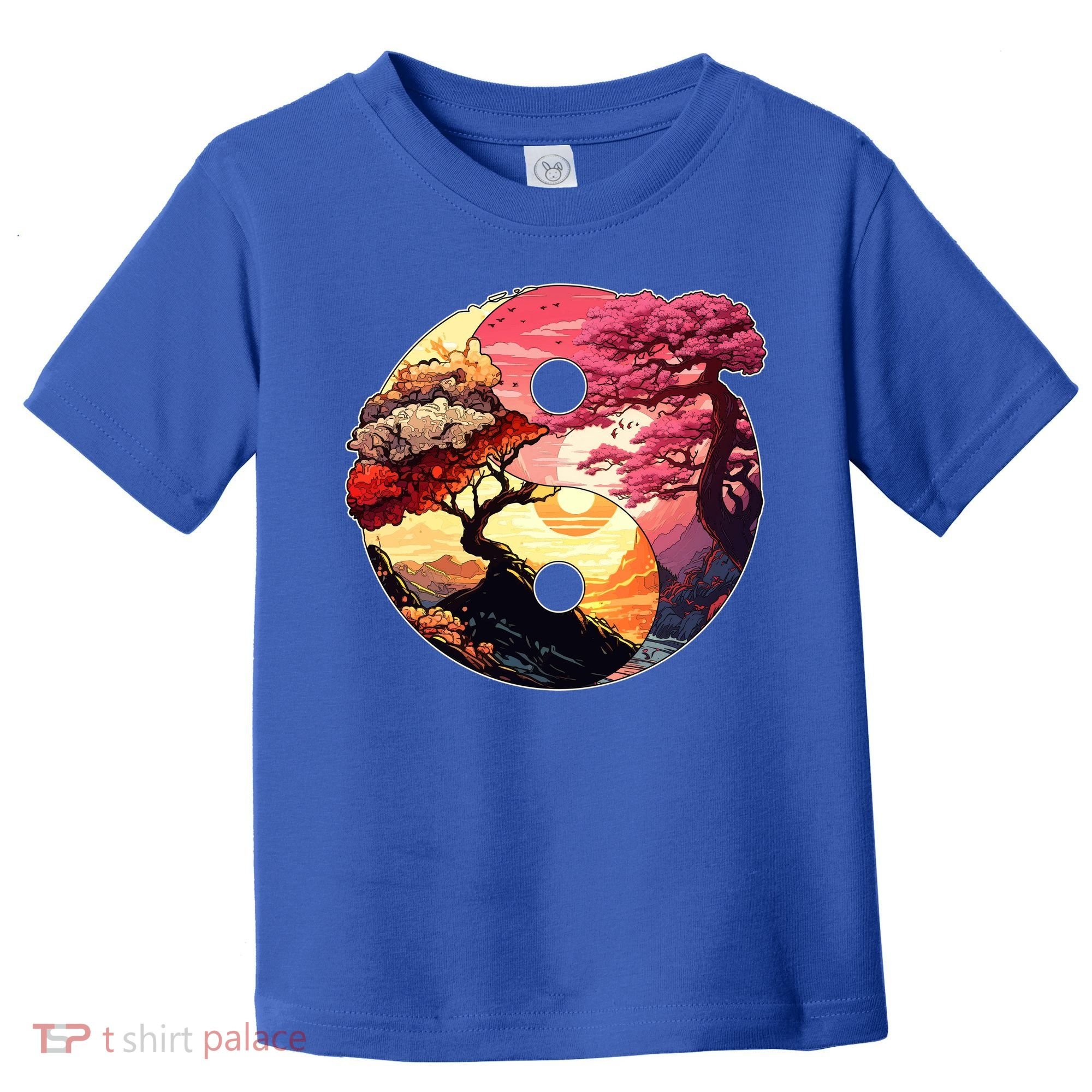 Yin And Yang Japanese Bonsai Trees Seasons Fall Spring Toddler T-Shirt