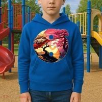 Yin And Yang Japanese Bonsai Trees Seasons Fall Spring Kids Hoodie thumb 2