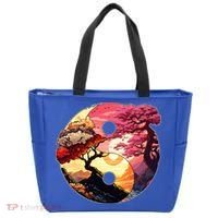 Yin And Yang Japanese Bonsai Trees Seasons Fall Spring Tote Bag thumb 0