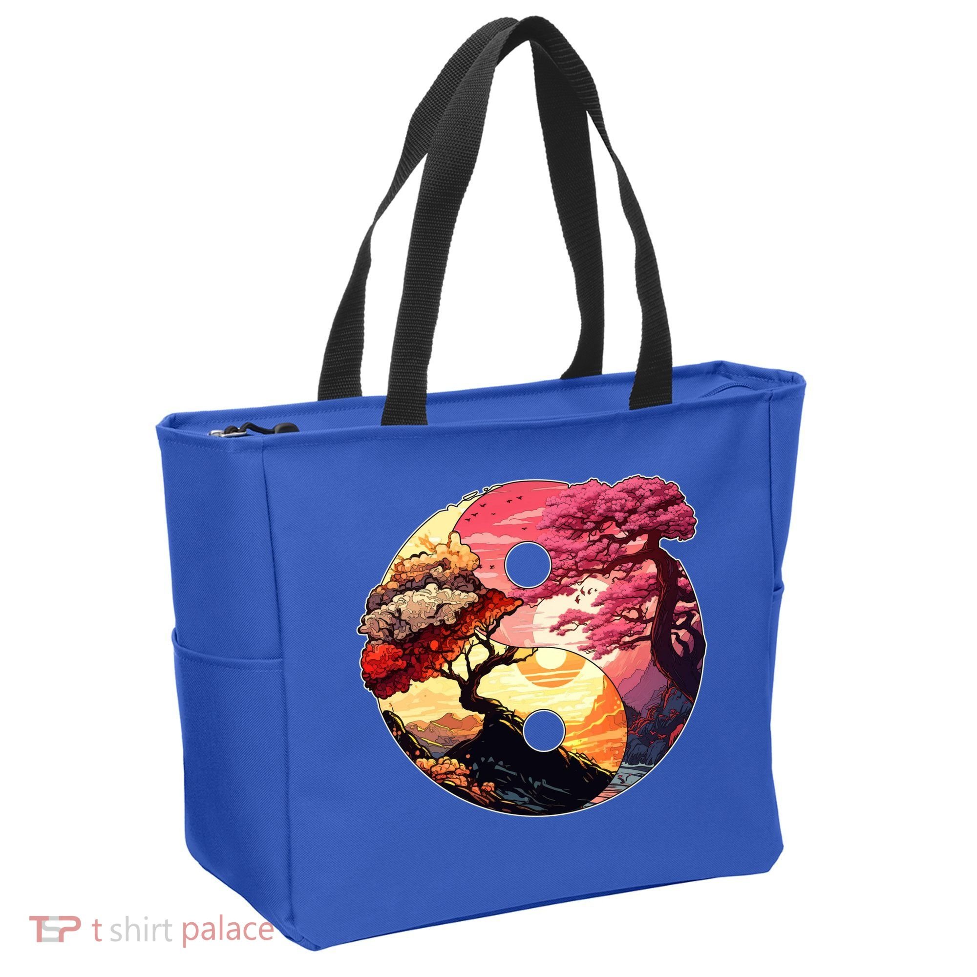 Yin And Yang Japanese Bonsai Trees Seasons Fall Spring Tote Bag