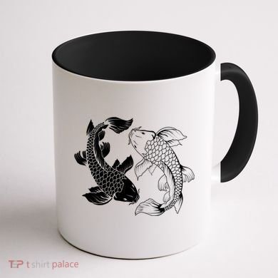 Yin And Yang Japanese Koi Fish Coffee Mug back