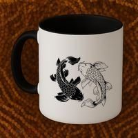 Yin And Yang Japanese Koi Fish Coffee Mug thumb 2