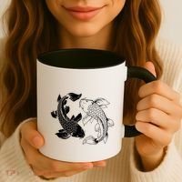 Yin And Yang Japanese Koi Fish Coffee Mug thumb 3