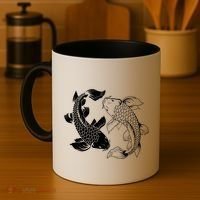 Yin And Yang Japanese Koi Fish Coffee Mug thumb 4