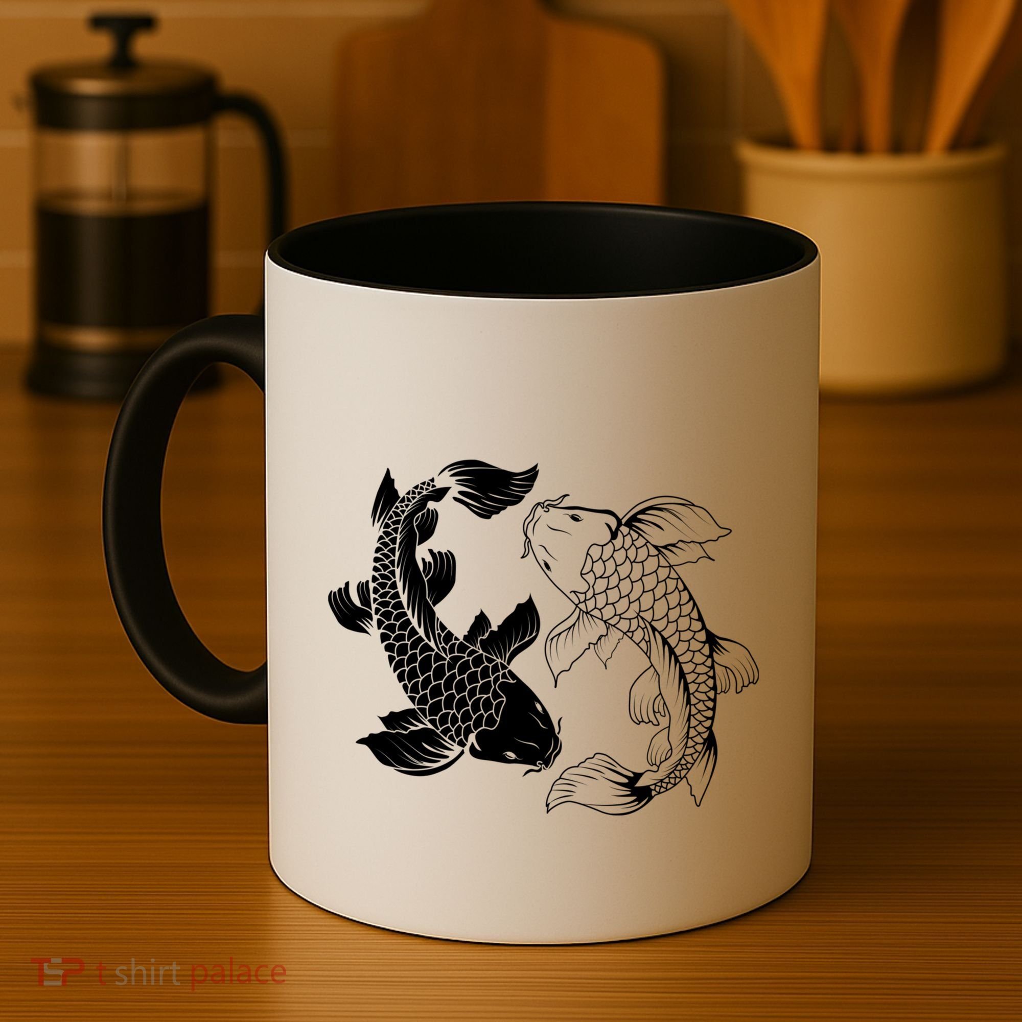 Yin And Yang Japanese Koi Fish Coffee Mug
