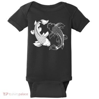 Yin And Yang Japanese Koi Fish Baby Bodysuit