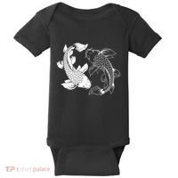 Yin And Yang Japanese Koi Fish Baby Bodysuit thumb 0