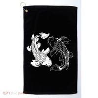 Yin And Yang Japanese Koi Fish Golf Towel thumb 0