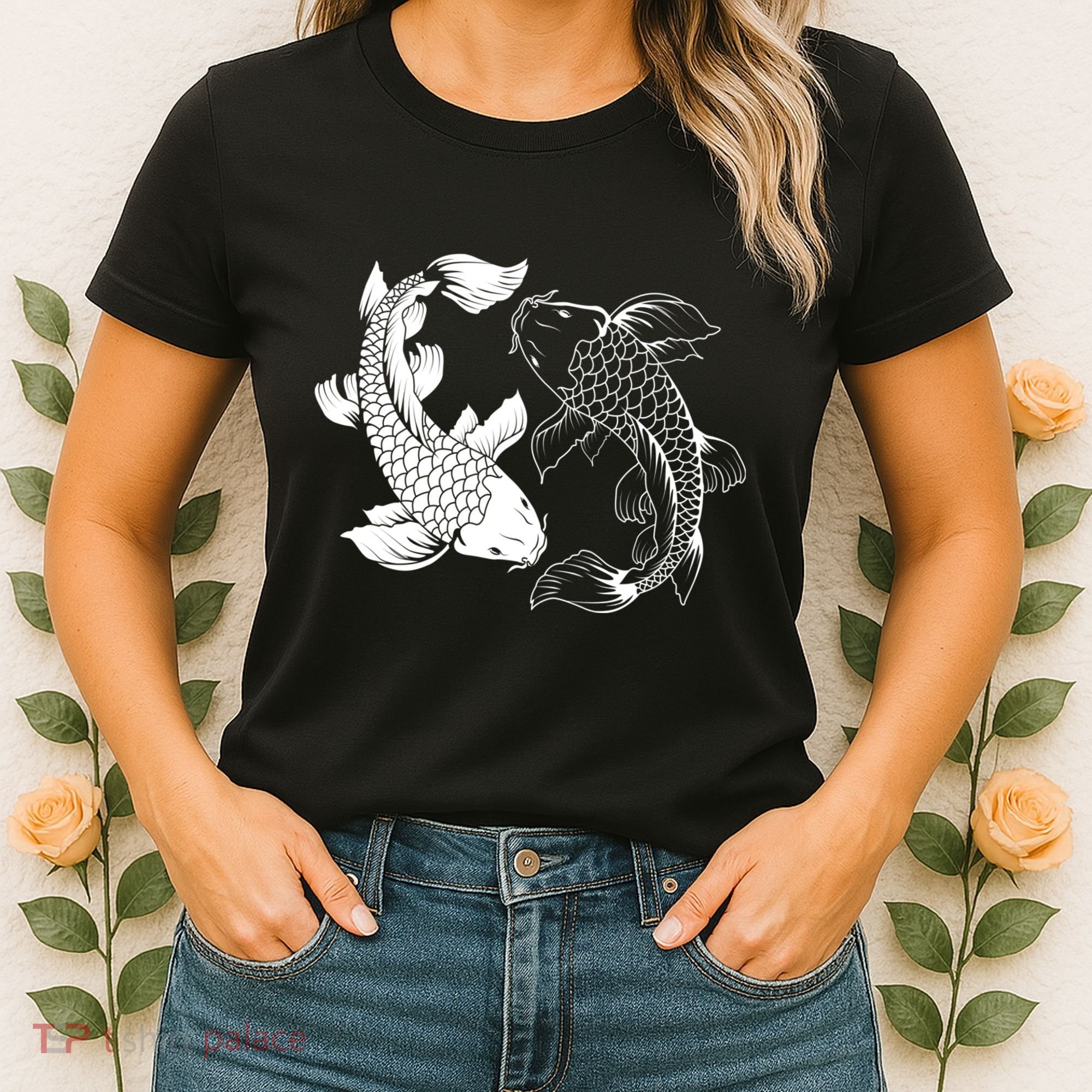 Yin And Yang Japanese Koi Fish Women's T-Shirt