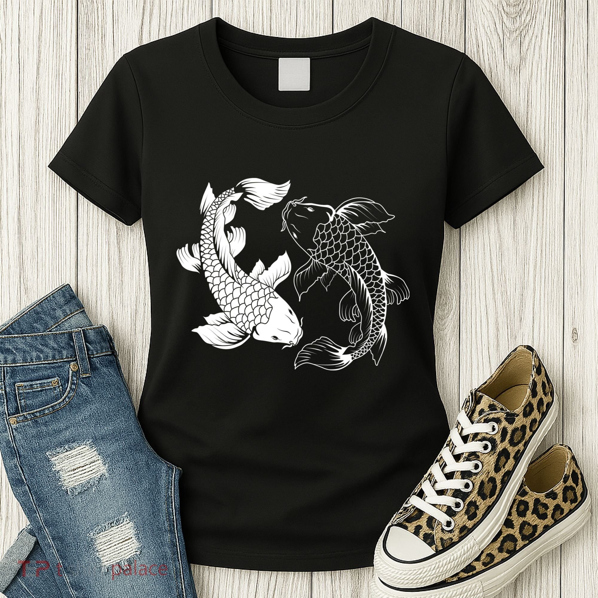 Yin And Yang Japanese Koi Fish Women's T-Shirt