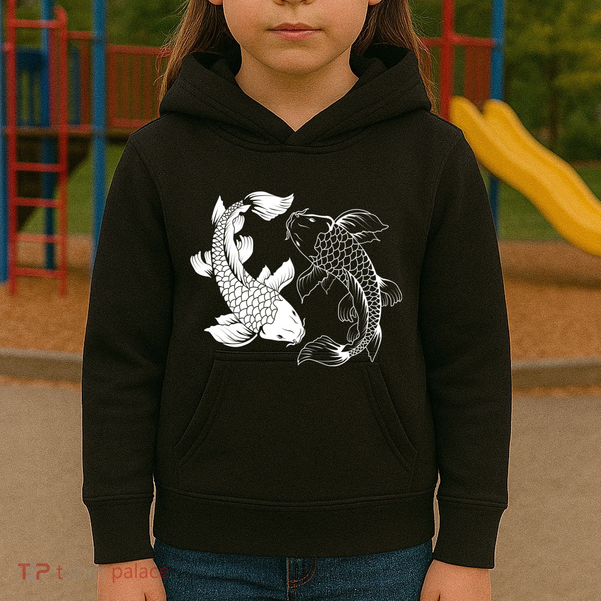 Yin And Yang Japanese Koi Fish Kids Hoodie