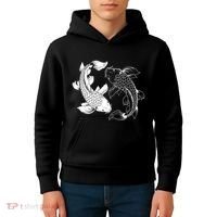Yin And Yang Japanese Koi Fish Kids Hoodie thumb 4