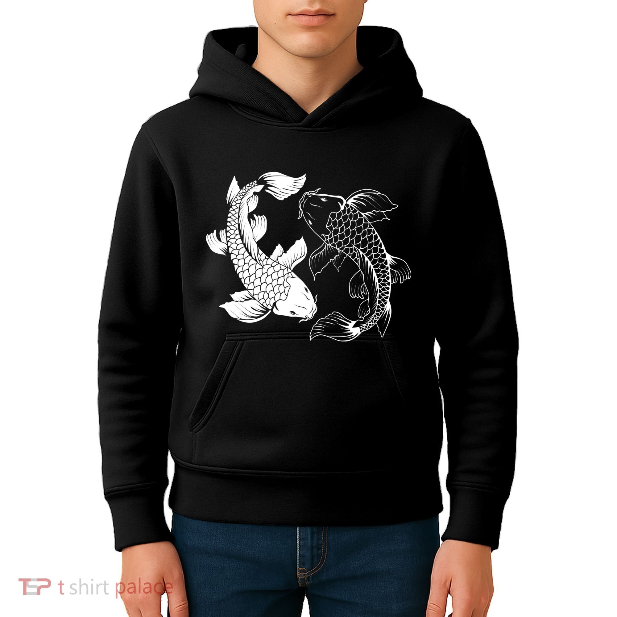 Yin And Yang Japanese Koi Fish Kids Hoodie