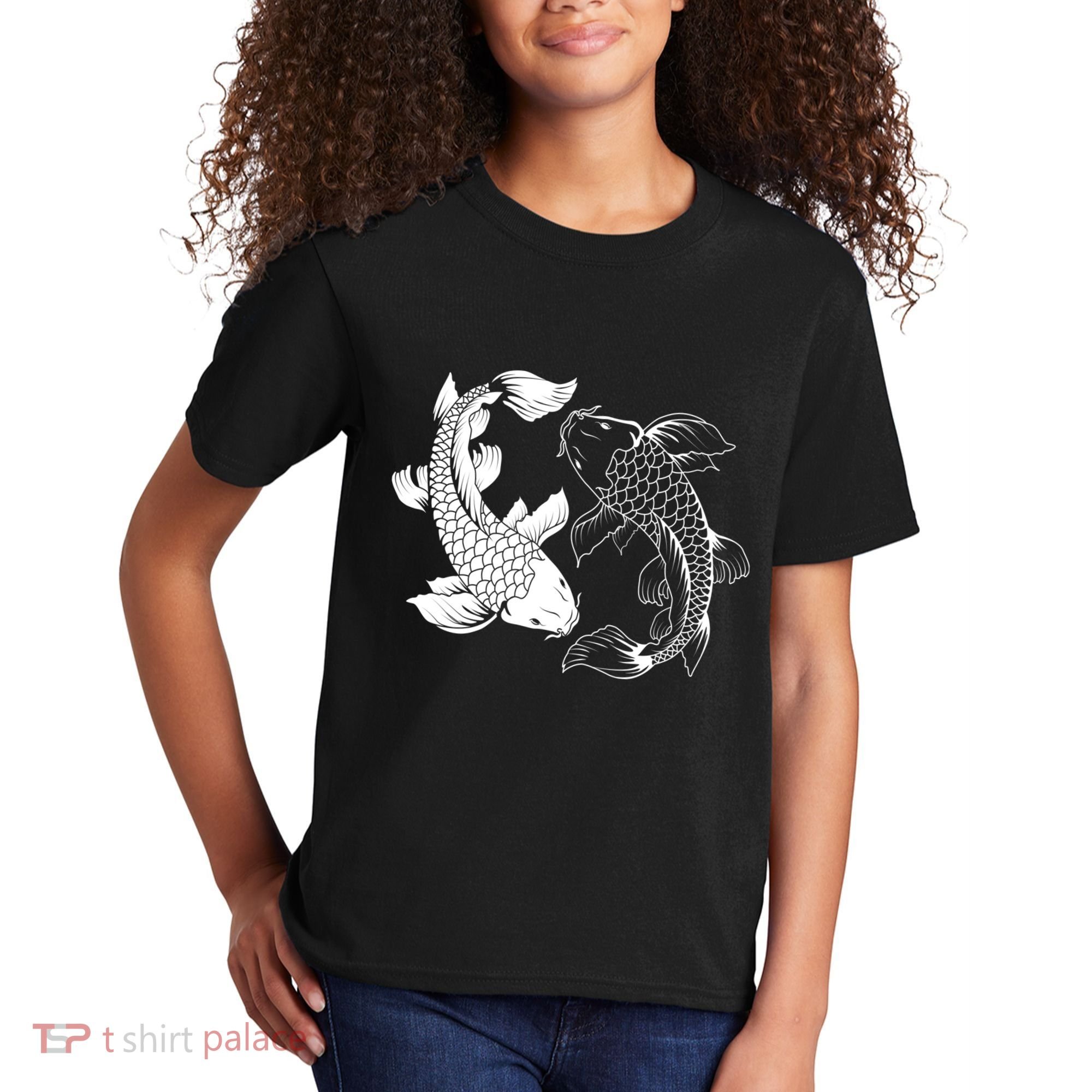 Yin And Yang Japanese Koi Fish Kids T-Shirt