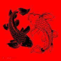 Yin And Yang Japanese Koi Fish Santa Hat thumb 1