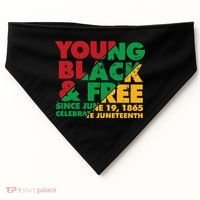 Young Black and Free novelty Juneteenth USA-Made Doggie Bandana thumb 0