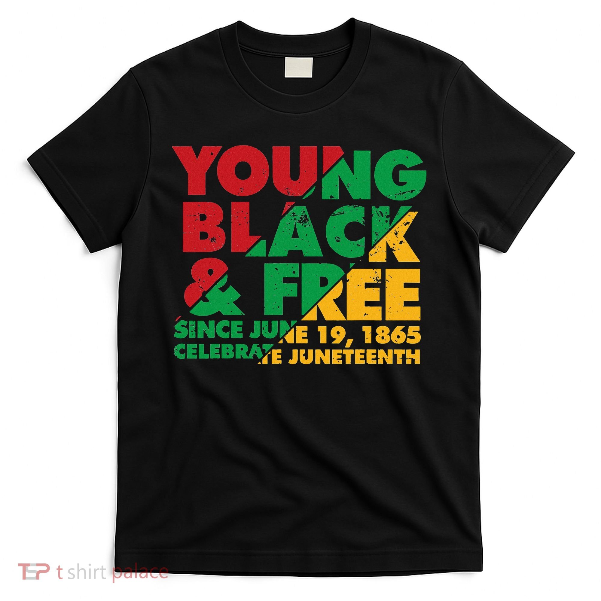 Young Black and Free novelty Juneteenth T-Shirt