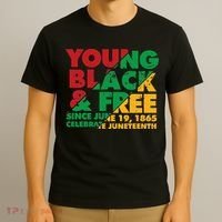 Young Black and Free novelty Juneteenth T-Shirt thumb 3