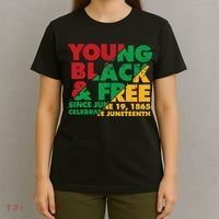Young Black and Free novelty Juneteenth T-Shirt thumb 4