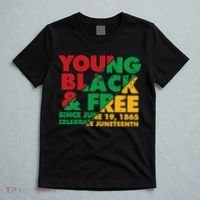 Young Black and Free novelty Juneteenth T-Shirt thumb 5