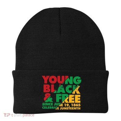 Young Black and Free novelty Juneteenth Beanie