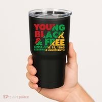 Young Black and Free novelty Juneteenth Tumbler thumb 2