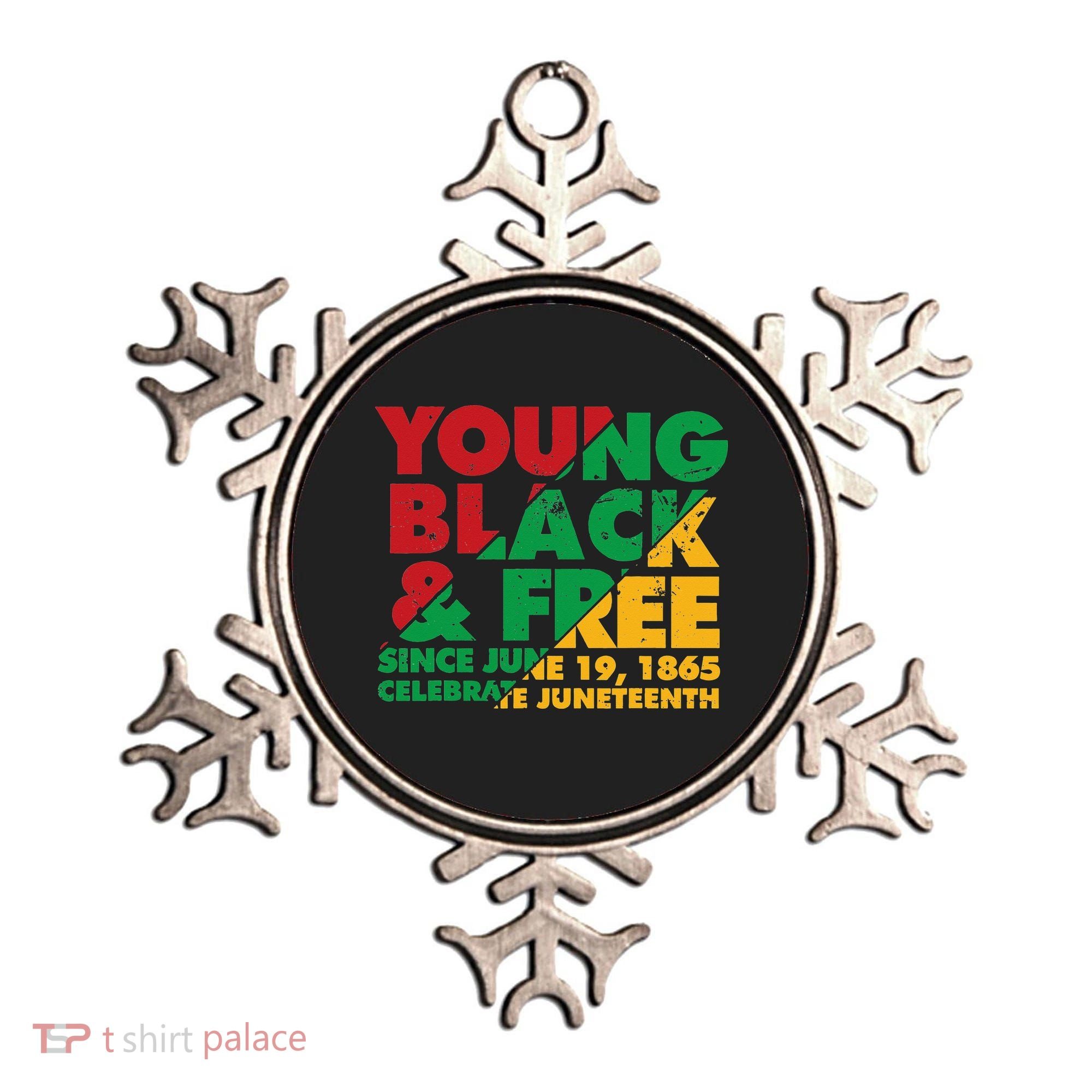 Young Black and Free novelty Juneteenth Ornament